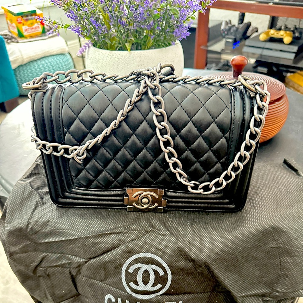 Black Quilted Chain Bag